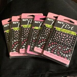 Flirt Nail Art Decals - Pink and White #31335 Lot of 6 Packages